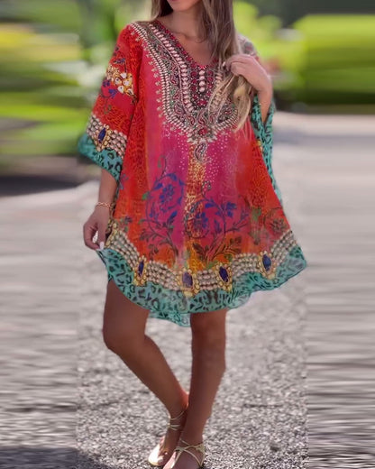 Femmes Kaftan bohémien robe Chic und Stil