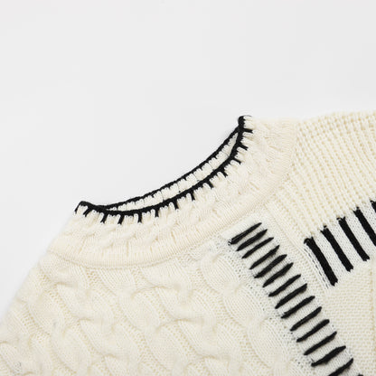 Pull en tricot décontracté pour femmes avec motif graphique Chic und Stil