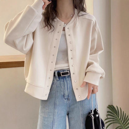 Veste de collège sportive pour femme avec pressions brillantes Chic & Stil