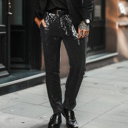 Elegant sequin pants for men with sparkling effect Chic and Style