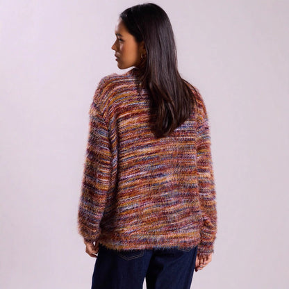 Cardigan décontracté pour femmes en tissu structuré pelucheux Chic und Stil