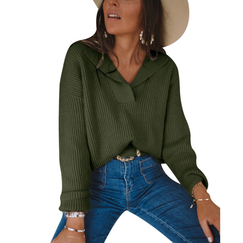 Pull en tricot pour femmes avec encolure élastique et coupe décontractée Chic und Stil