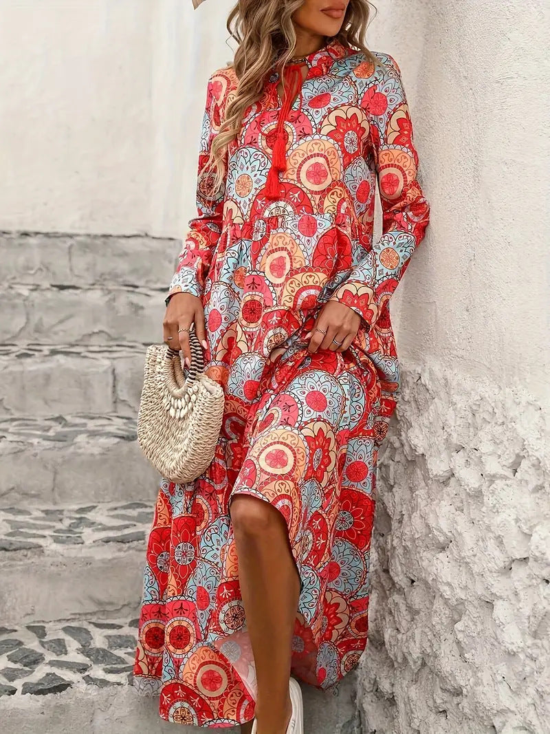 Robe de plage à manches longues pour femmes avec motif ludique Chic und Stil