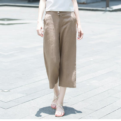 Relaxed wide linen pants for women Chic and Style