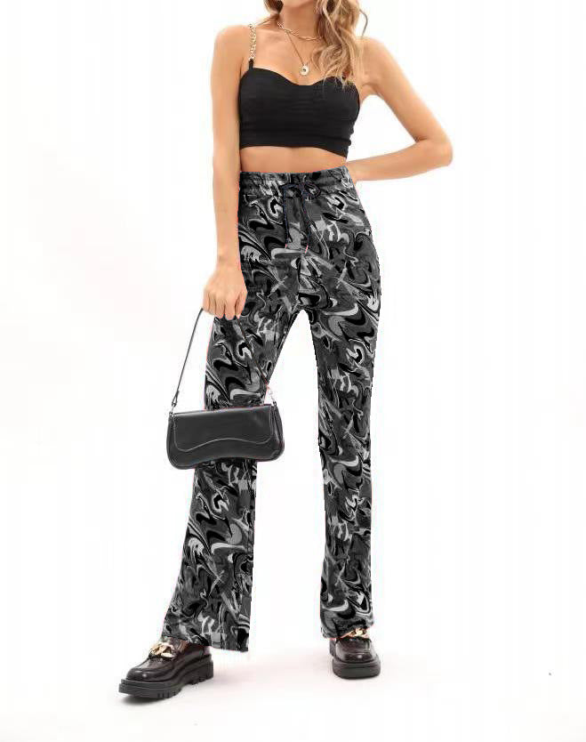 Modeflair women's pants with artistic pattern and elastic waistband Chic and Style