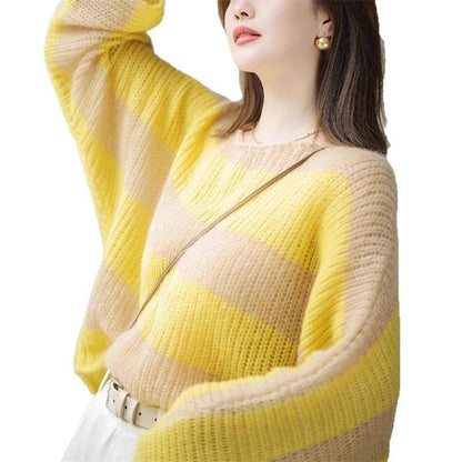 Pull femme décontracté en tricot épais avec motif transparent Chic und Stil