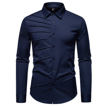 Chemise à manches longues pour homme avec design côtelé à la mode Chic und Stil