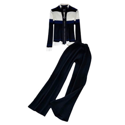 Women sporty cardigan set and flared pants Chic and Style