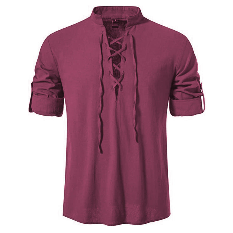 Chemise à manches longues pour hommes avec cordon de serrage Chic und Stil