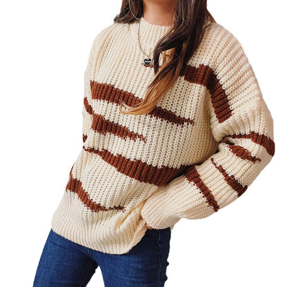 Pull en grosse maille pour femmes avec un motif luxueux et une coupe ajustée Chic und Stil