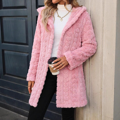 Dames Fleece Manteau Chic und Stil