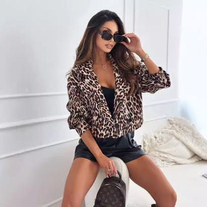 Ladies Elegant Jacket with Animal Pattern and Casual Cut Chic and Style