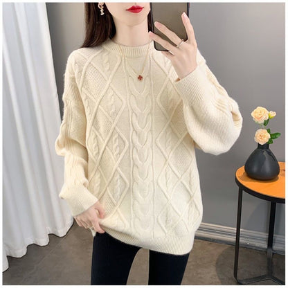 Pull en tricot oversized pour femmes avec motif en torsades Chic und Stil