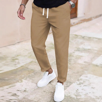 Casual pants for men with elastic waistband and practical pockets Chic and Style