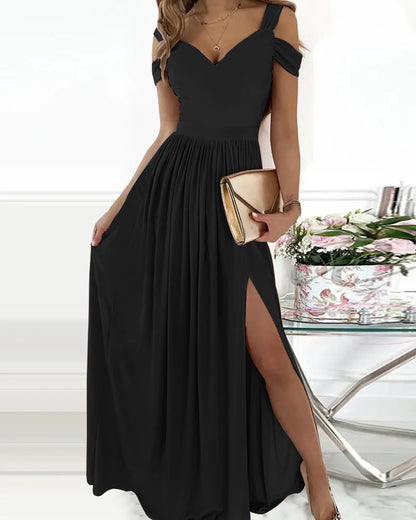 Robe maxi pour femme avec design sans épaules et fente raffinée Chic und Stil
