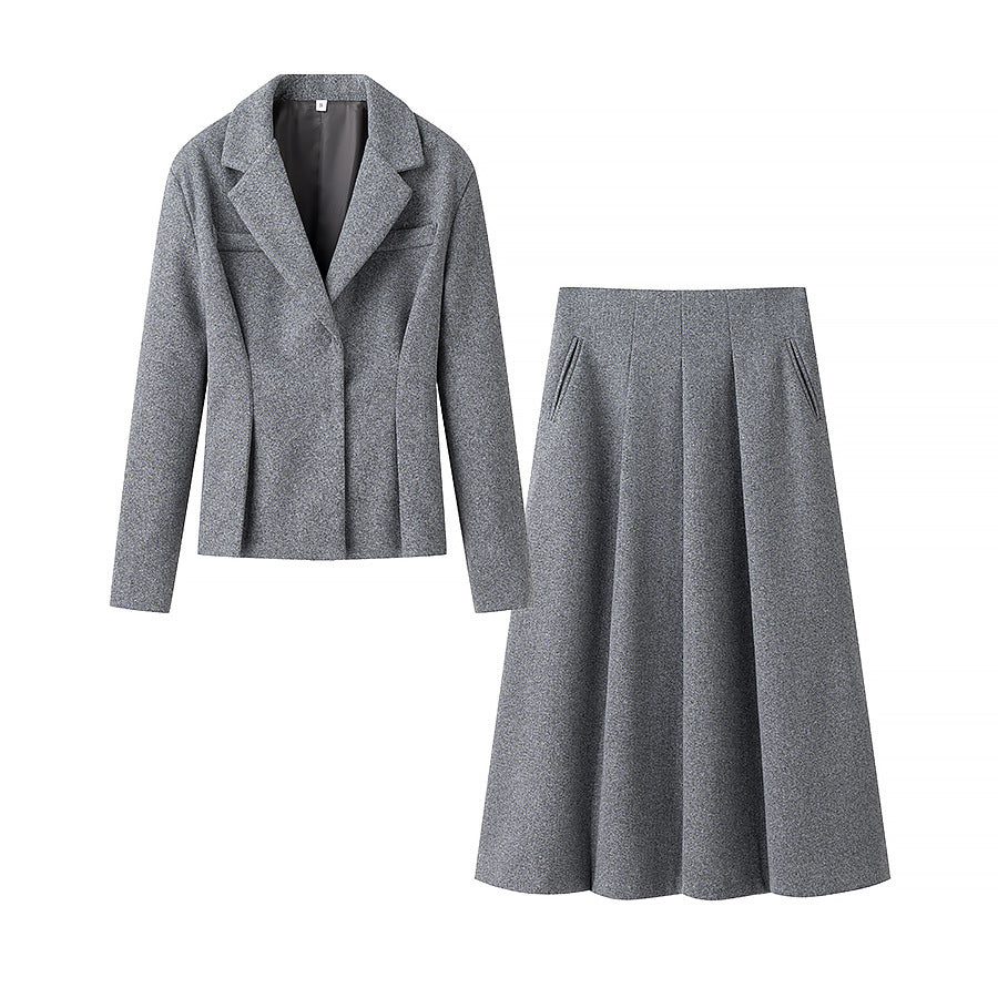 Dames Ensemble blazer et jupe élégant en mélange de laine de haute qualité Chic und Stil