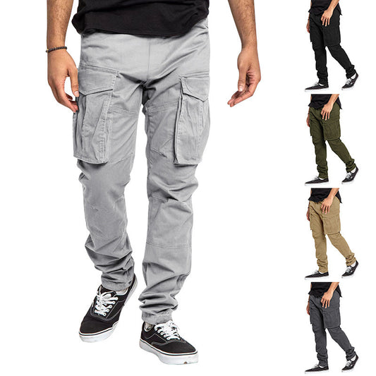 Men's cargo pants with multifunctional pockets and elastic waistband Chic and style
