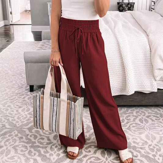 Pantalon de loisirs ample pour femmes avec taille élastique et cordon de serrage ajustable Chic und Stil
