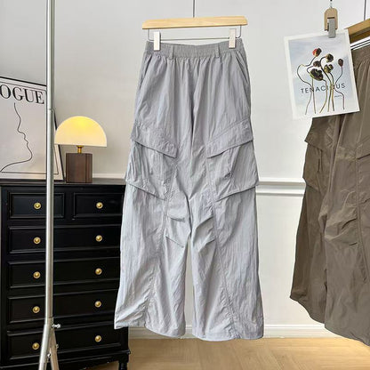 Pantalon cargo multifonctionnel pour femmes avec taille élastique et poches pratiques Chic & Stil