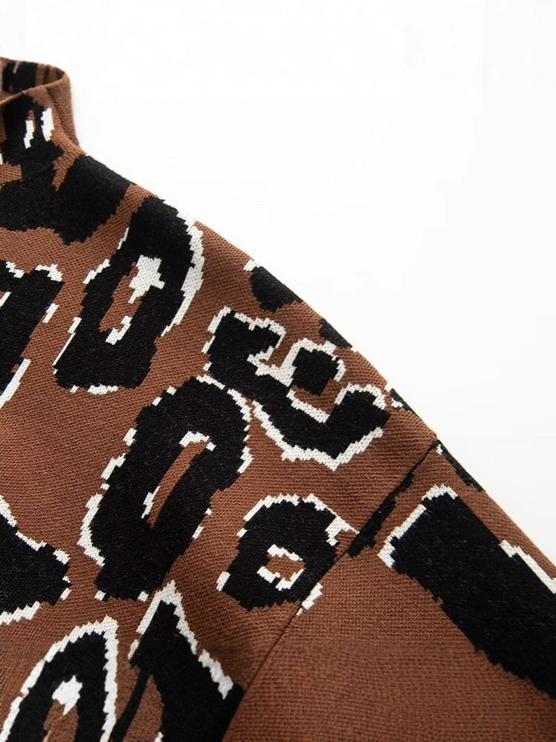 Pull femme casual à imprimé animal Chic und Stil