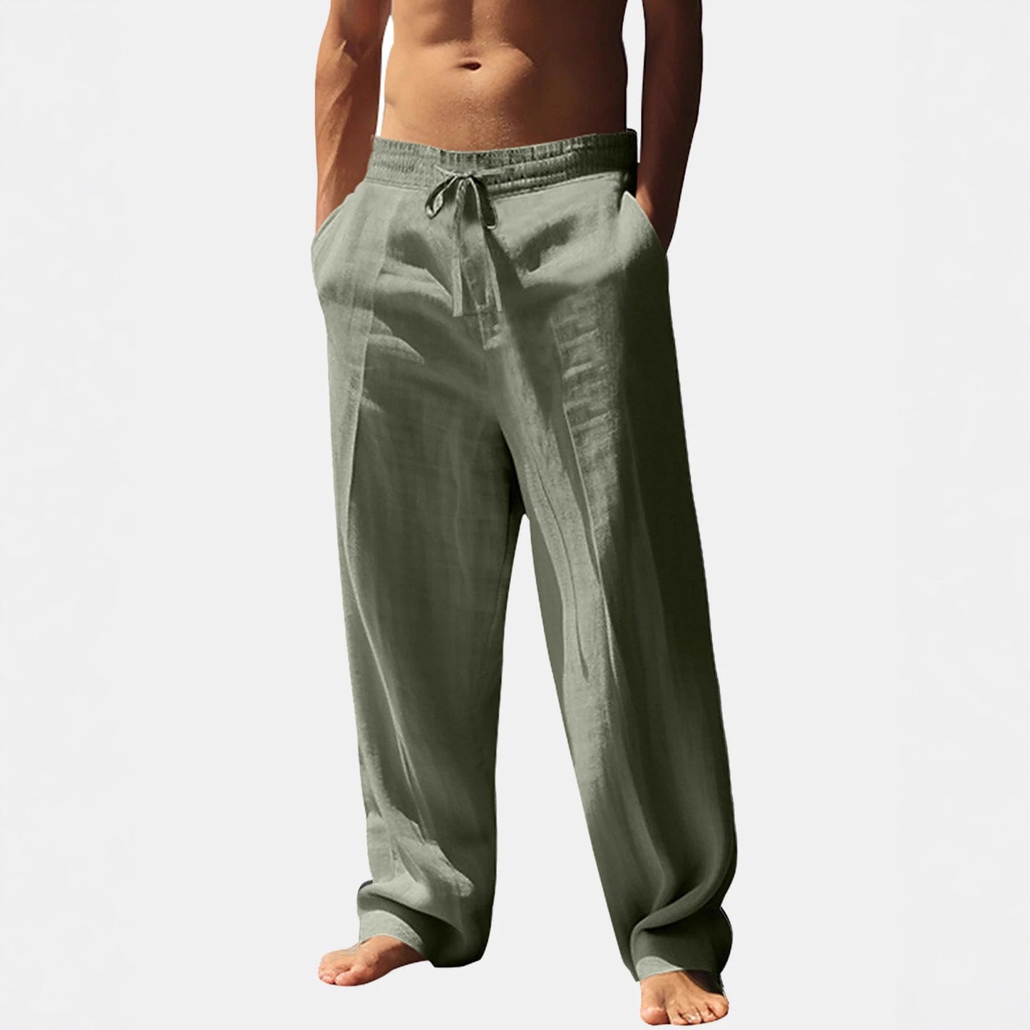 Casual linen pants for men with elastic waistband and side pockets Chic und Stil