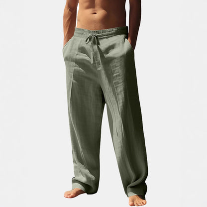 Casual linen pants for men with elastic waistband and side pockets Chic und Stil