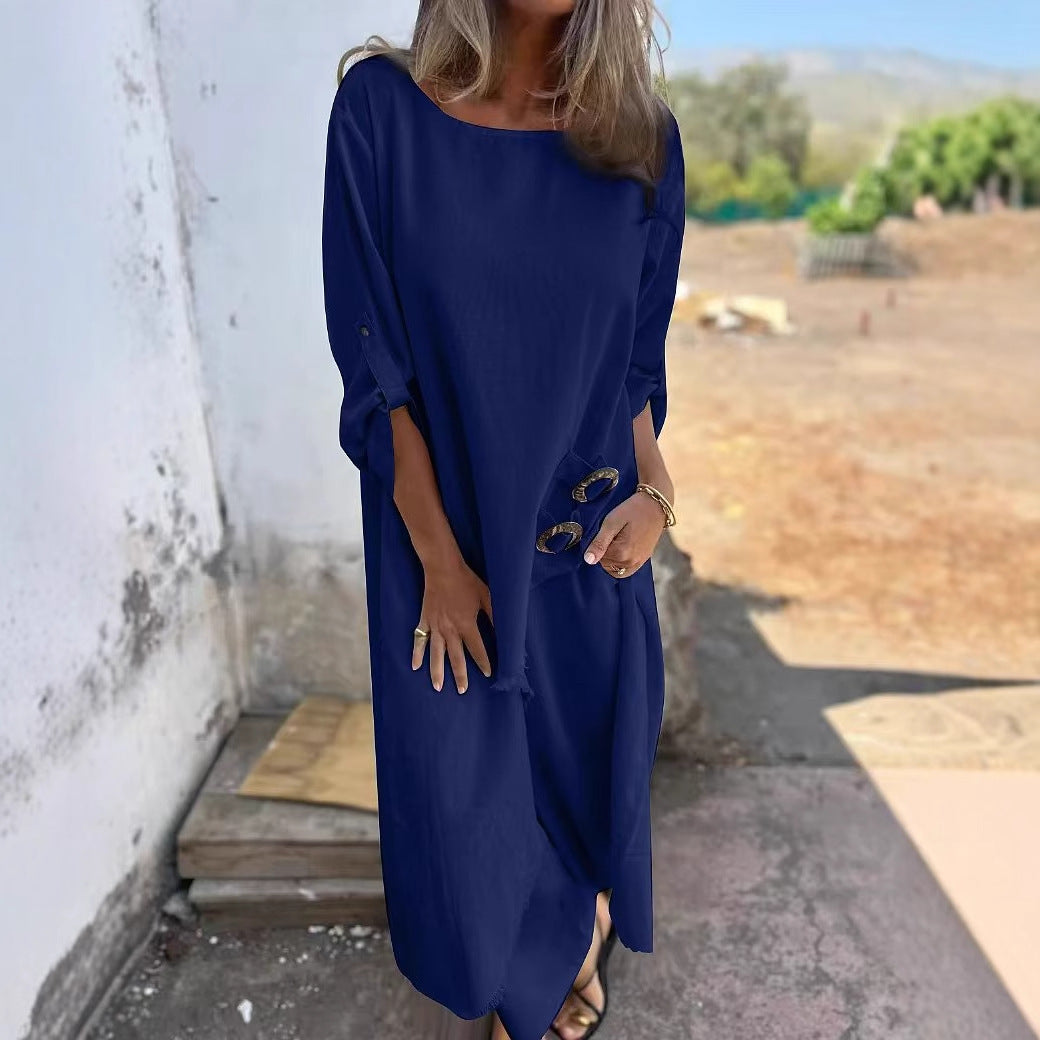 Robe de plage oversize pour femmes avec détails de boutons Chic und Stil