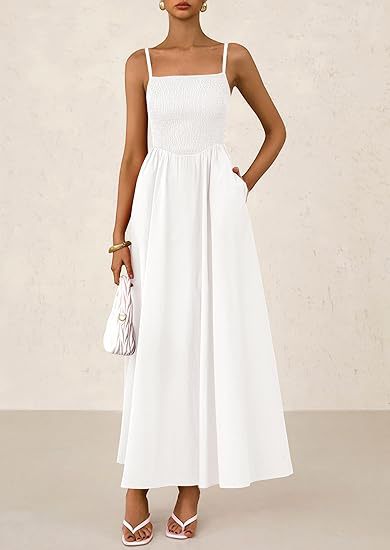 Robe maxi pour femmes avec haut élastique et jupe fluide Chic und Stil