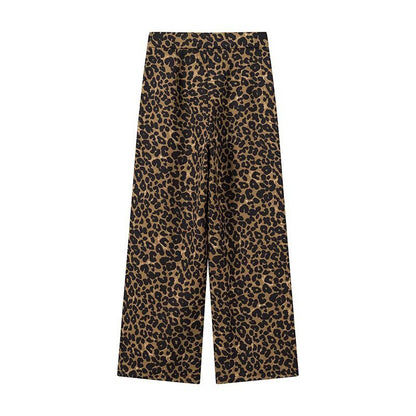Chic and Style Women's Leopard Print Palazzo Pants