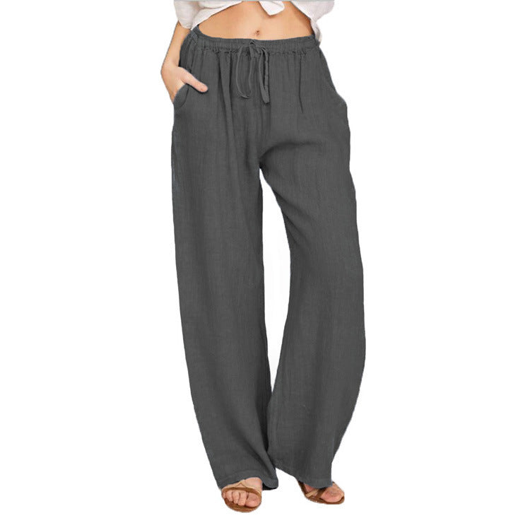 Women Comfortable and Casual Linen Pants with Elastic Waist Chic and Style
