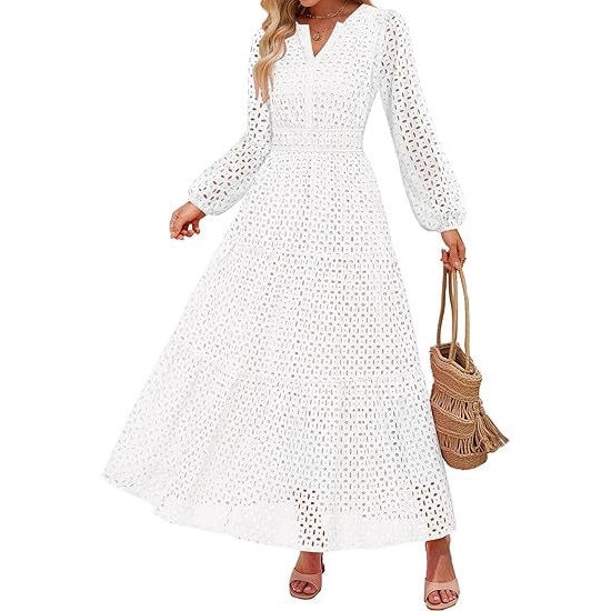 Robe maxi pour femmes au design élégant en crochet Chic und Stil