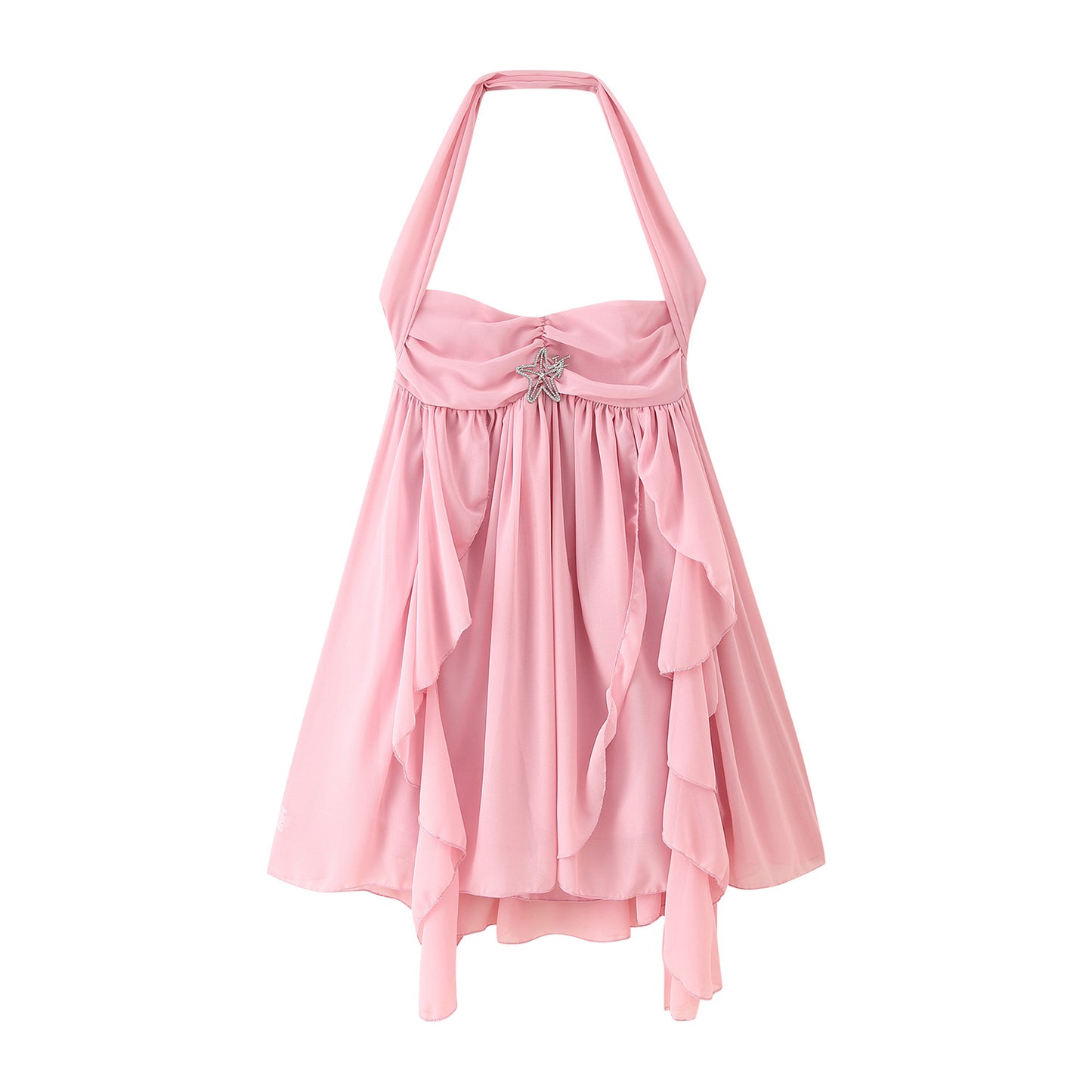 Robe de soirée pour femmes avec design volanté flottant et dos nu Chic und Stil