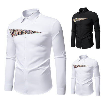 Chemise à manches longues tendance pour hommes avec détails en motif Paisley Chic und Stil