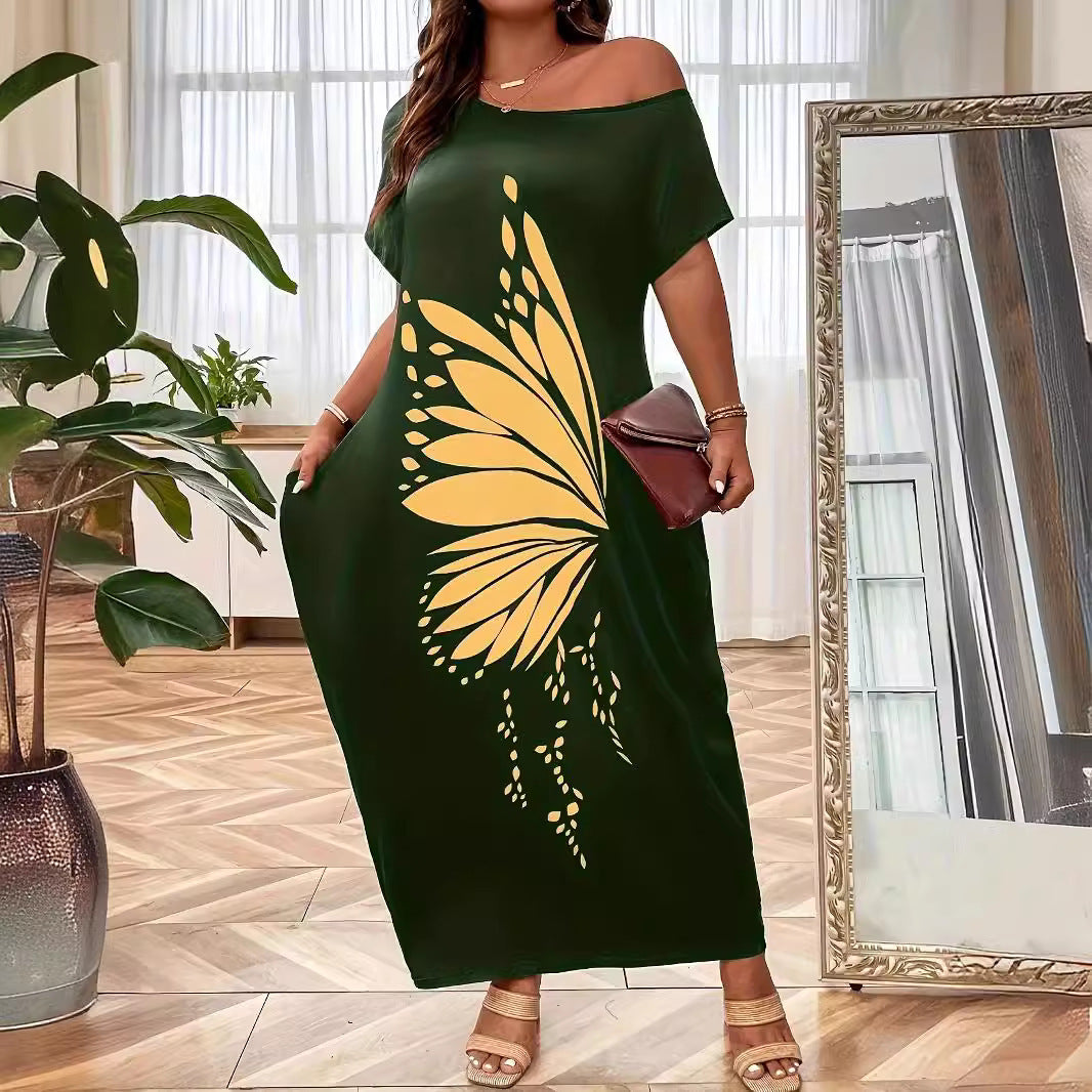 Robe maxi femme avec motif papillon élégant Chic und Stil