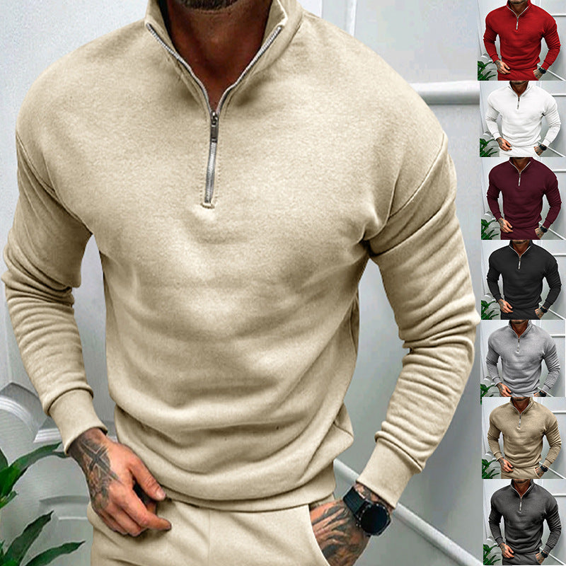 Elegant pullover for men with collar and practical zip Chic and Style