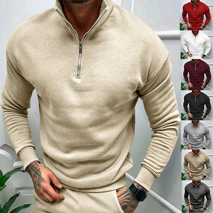 Elegant pullover for men with collar and practical zip Chic and Style