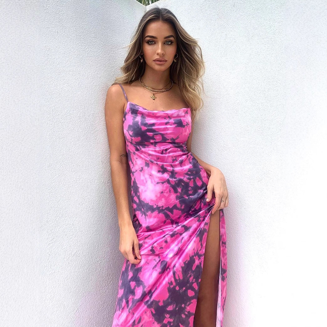 Chic and Stylish Women's Maxi Dress with Hooded Neckline and High Slit