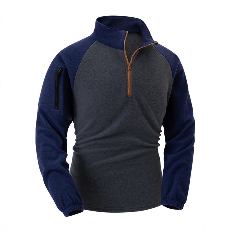 Men's Fleece Pullover with Half-Zip and Functional Pockets Chic and Style