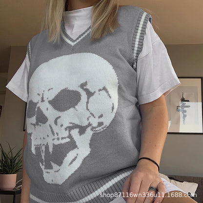 Pull en tricot durable pour femmes avec motif de skull Chic und Stil