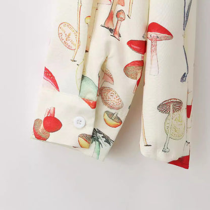 Chemise à manches longues pour femmes avec un motif de champignon créatif et des matériaux de haute qualité Chic und Stil