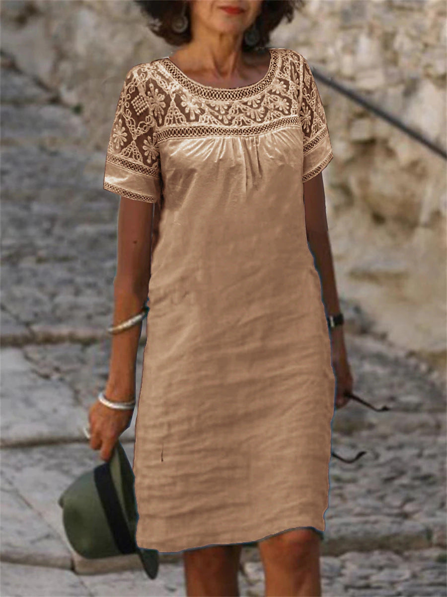 Robe A-line brodée pour femmes Chic und Stil