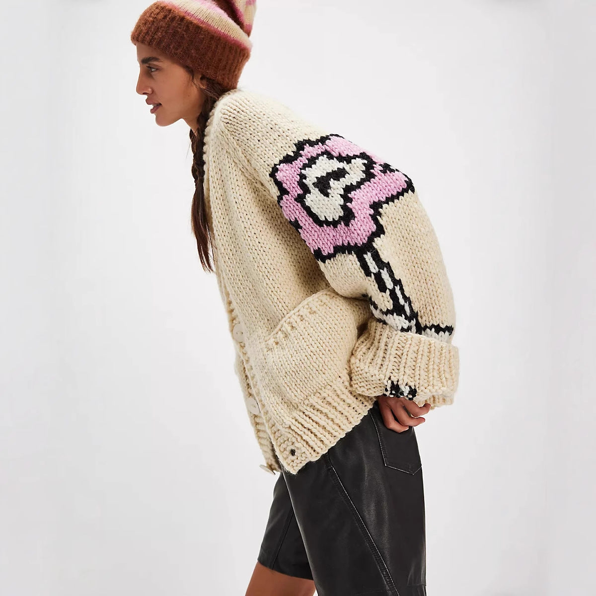 Dames gilet à motif avec coupe oversize Chic und Stil