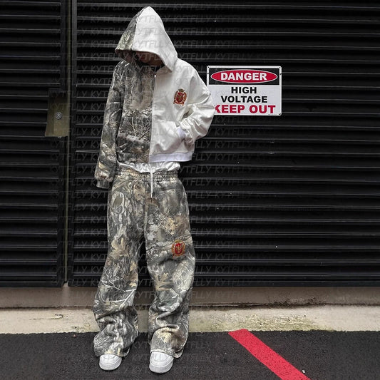 Pantalon de jogging camouflage pour femmes avec taille élastique et poches latérales Chic und Stil