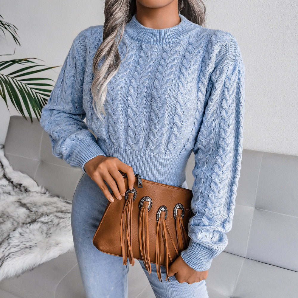 Pull en tricot pour femmes avec un motif de torsades moderne et une taille élastique Chic und Stil
