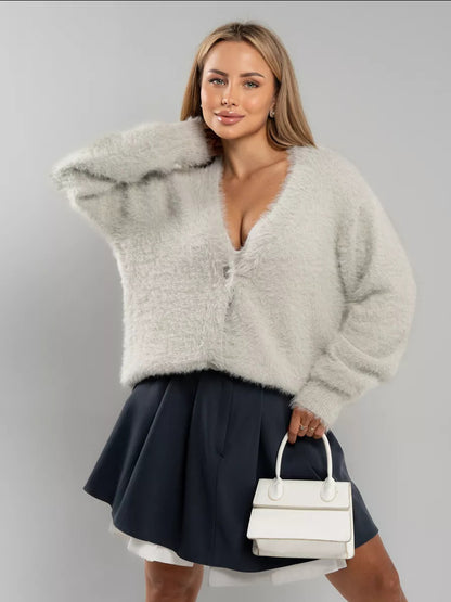 Cardigan femme moelleux avec fermeture à boutons et coupe ample Chic und Stil