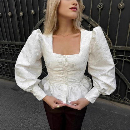 Dames Élégante Blouse avec Manches Bouffantes Chic und Stil