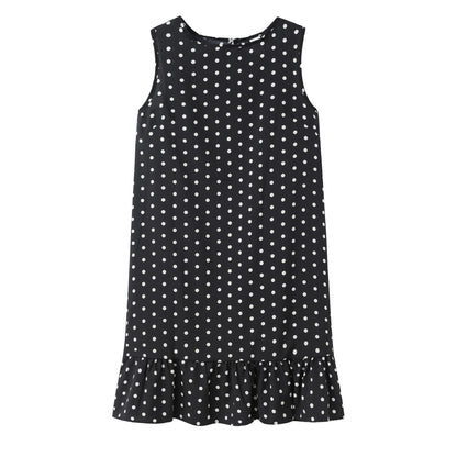 Robe shift à pois d'été pour femmes avec ourlet à volants Chic und Stil