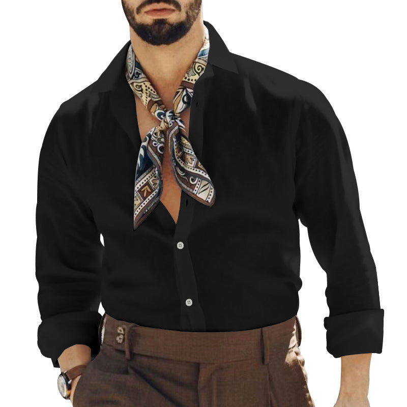 Chemise classique pour hommes à manches longues avec col tendance et élégante patte de boutonnage Chic und Stil
