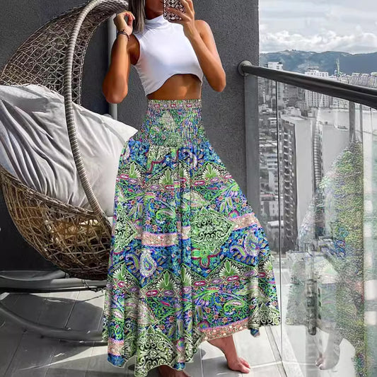 Jupe Maxi Imprimée Boho pour Femmes Chic und Stil