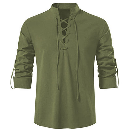Chemise à manches longues pour hommes avec cordon de serrage Chic und Stil